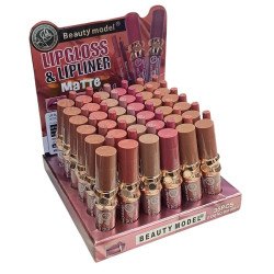 LIPGLOSS + LIPLINER MATTE 2 IN 1 (€1.25 UNIT) PACK 36 BEAUTY MODEL