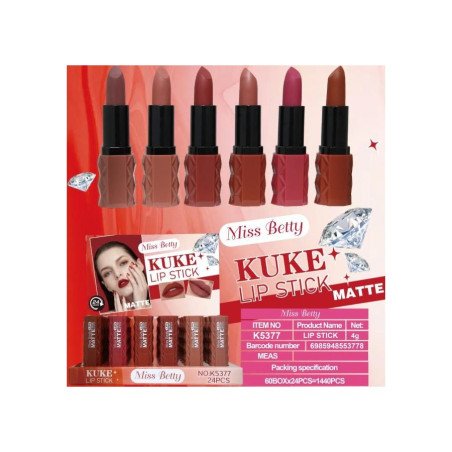 LIPSTIQUE MAT KUKE 24H. (0,50 € UNITÉ) PACK 24 MISS BETTY