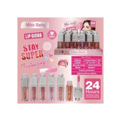 LIPGLOSS STAY SUPER WATERPROOF (0,65€ UNITÉ) PACK 24 MISS BETTY