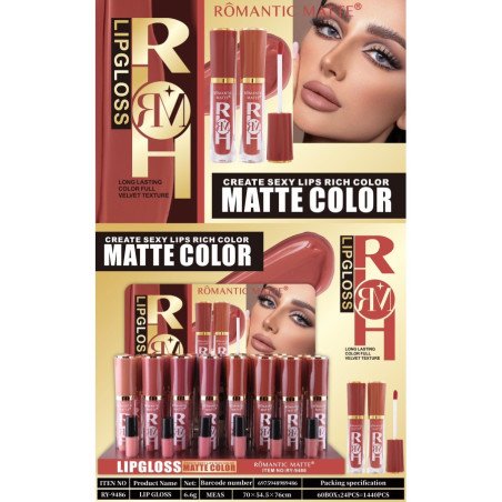 LIPGLOSS MATTE COLOR (0,99€ UNIDADE) PACK 24 ROMÂNTICO MATTE