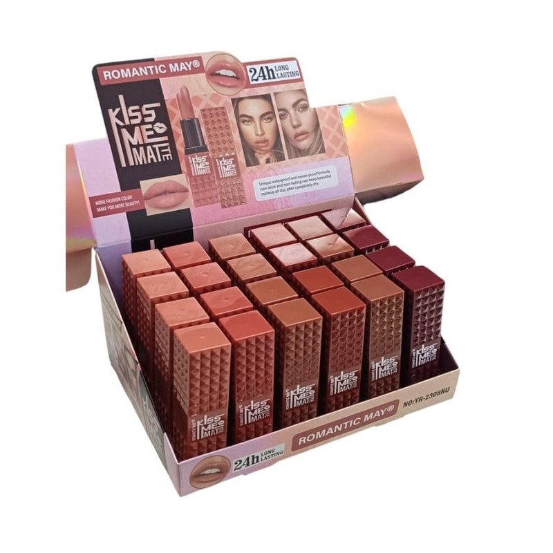 LIPSTICK KISS ME MATTE 24H. (0.50€ UNIDAD) PACK 24 ROMANTIC MAY