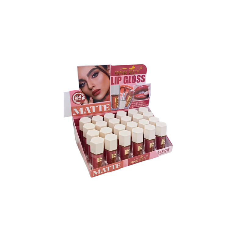LIPGLOSS MATTE 24H. (€0,75 UNIDADE) PACK 24 CHAVE ROSA