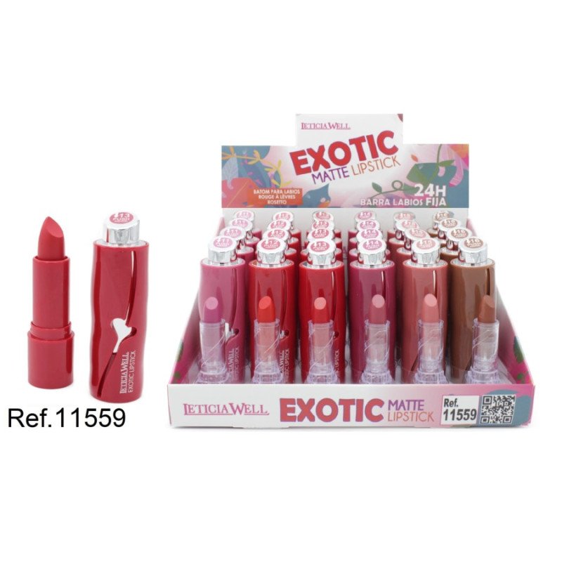 LIPSTICK MATTE EXOTIC (€0.75 UNIT) PACK 24 LETICIA WELL
