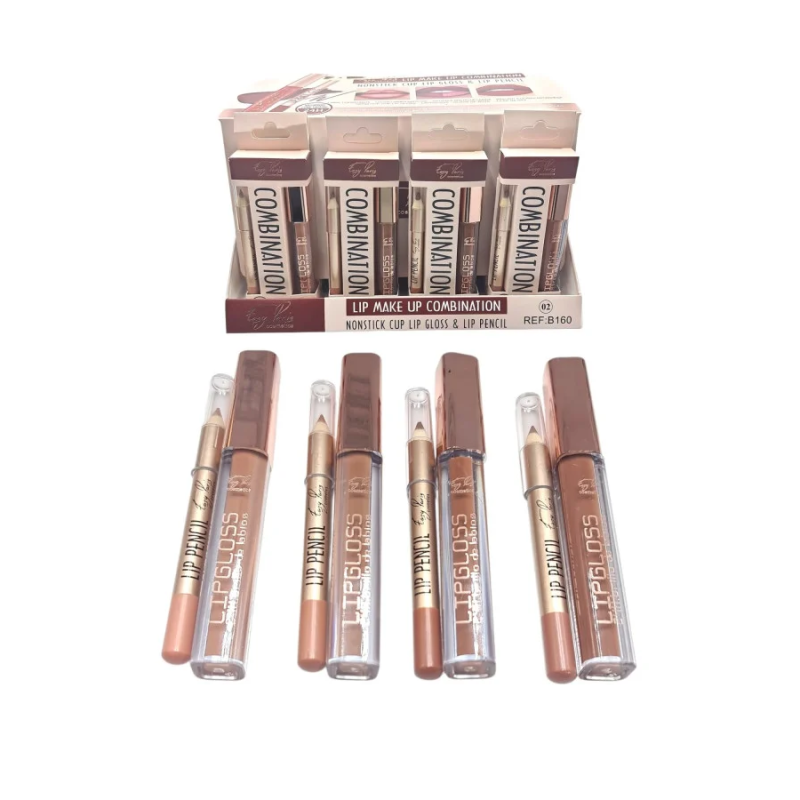 Brilho Labial + Lápis Labial 2 em 1 Resistente à Água 24h Easy Paris
