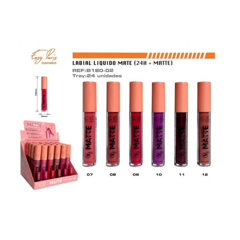 LIPSTICK MATTE 24H.(€0.82 UNIT) PACK 24 EASY PARIS