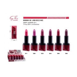 LIPSTICK KISS WATERPROOF 24H. (0.85€ UNIDAD) PACK 24 EASY PARIS