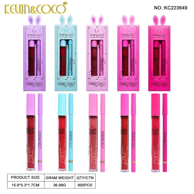LIPGLOSS + LIPLINER HAPPY CASTER (SET 1,05€) PACK 10 KEVIN COCO
