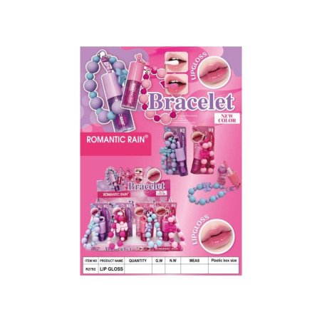 LIPGLOSS BRACELET (1.35€ UNIDAD) PACK 24 ROMANTIC RAIN