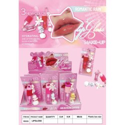 LIPGLOSS HYDRATING 3 COLOR (1.35€ UNIDAD) PACK 12 ROMANTIC RAIN