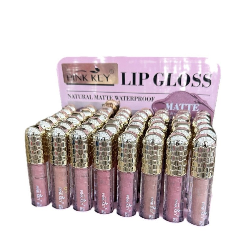 LIPGLOSS NATURAL MATTE WATERPROOF(0.65€ UNIDAD) PACK 48 PINK KEY