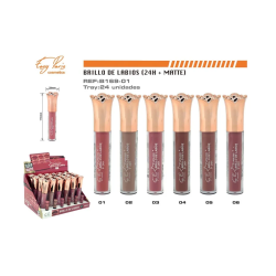 LIPGLOSS SOFE MATTE 24H. (0.79€ UNIDAD) PACK 24 EASY PARIS