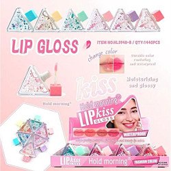 LIPGLOSS KISS WATERPROOF (0.65€ UNIDAD) PACK 24 HOLD MORNING