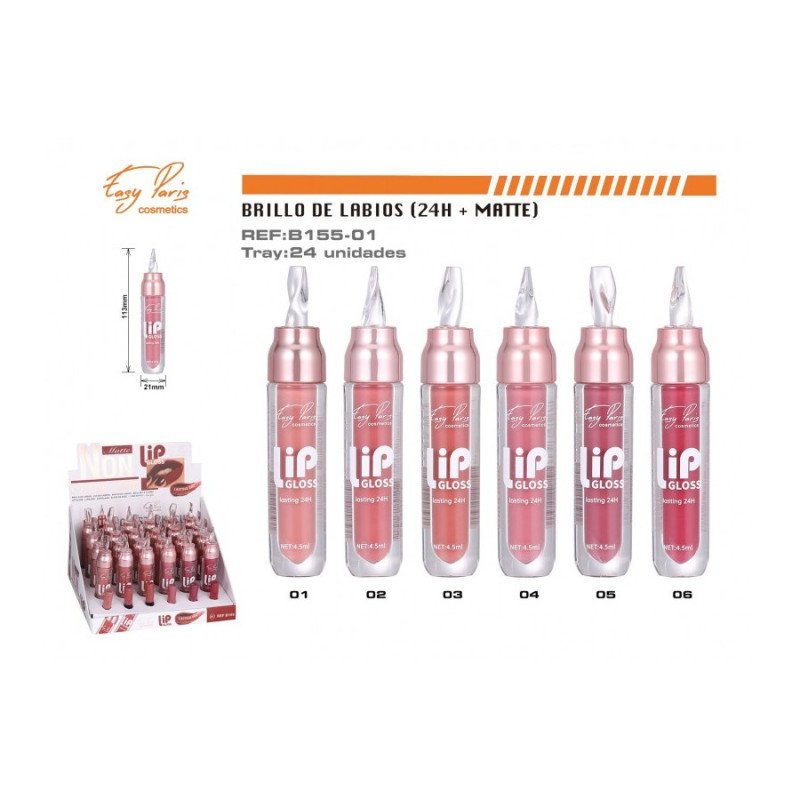 LIPGLOSS CUP LIP MATTE 24H.(€0.85 UNIT) PACK 24 EASY PARIS