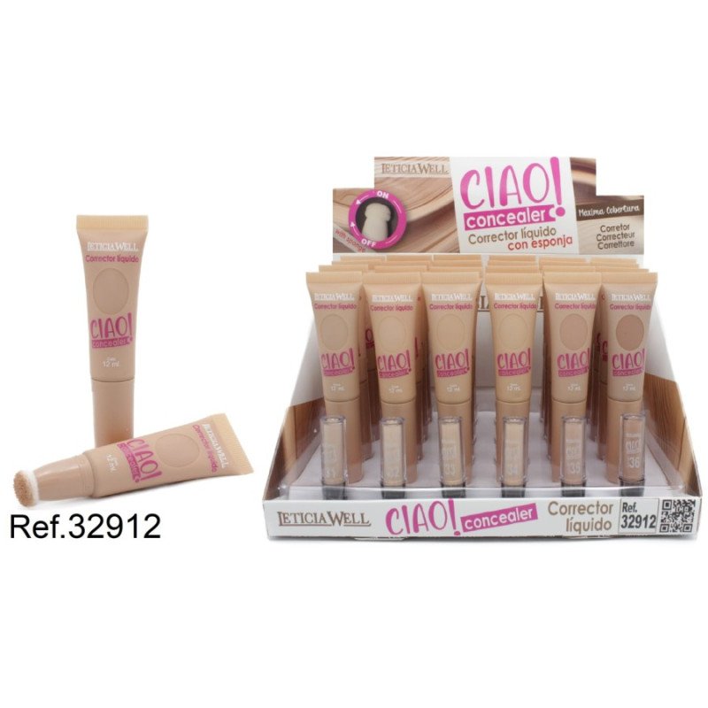 LIQUID CONCEALER WITH SPONGE CIAO! (€0.99 UNIT) PACK 24 LETICIA WELL