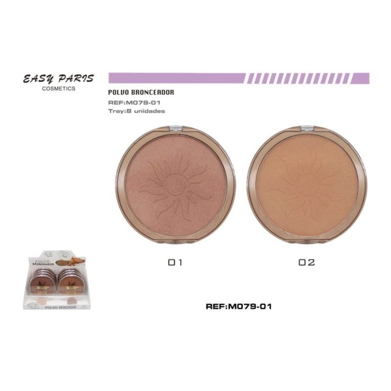 POLVO COMPACTO BRONCEADOR (1.82€ UNIDAD) PACK 8 EASY PARIS