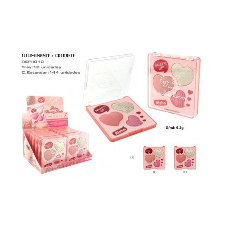 ILLUMINATOR + BLUSH (€1.59 UNIT) PACK 12 EASY PARIS
