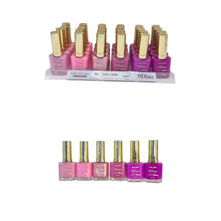 VERNIS À ONGLES EFFET GEL 9 JOURS 13ML. (0,58 € UNITÉ) PACK 24 EASY PARIS