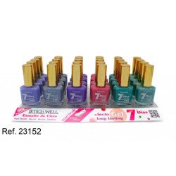 LACA DE UÑAS EFECTO GEL 6 COLORES (0.59€ UNIDAD) PACK 24 LETICIA WELL