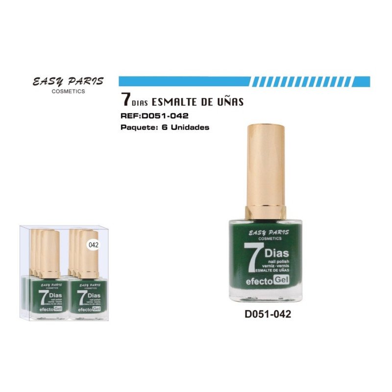 LACA DE UÑAS EFECTO GEL 13ML. (0.58 € UNIDAD) PACK 6 EASY PARIS