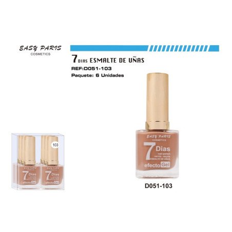 GEL EFFECT NAIL LACQUER 13ML. (0.58 € UNIT) PACK 6 EASY PARIS