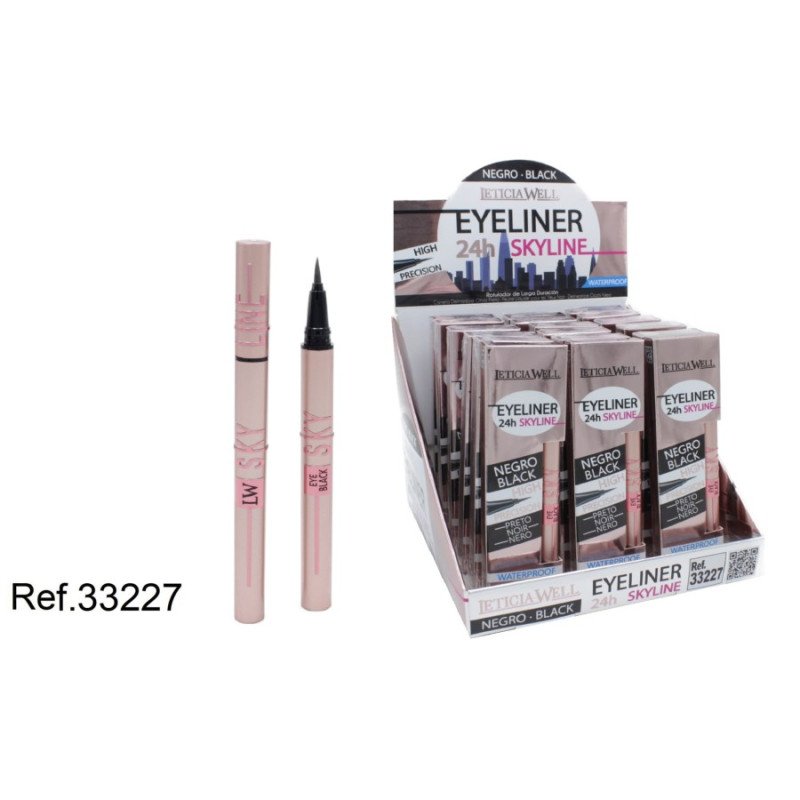 EYELINER BLACK 24H. SKYLINE (1.45€ UNIT) PACK 18 LETICIA WELL