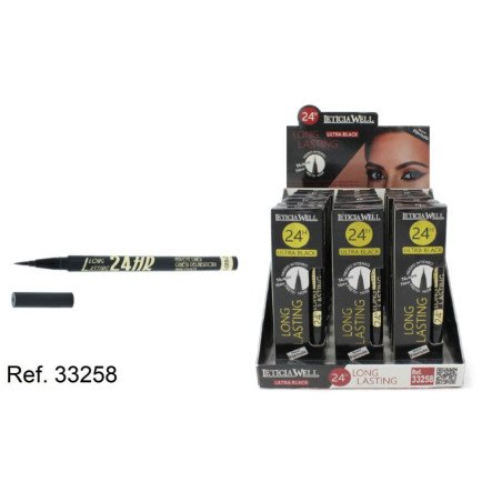 LONG LASTING BLACK EYELINER 24H. (1.35€ UNIT) PACK 18 LETICIA WELL
