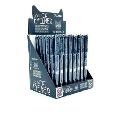 EYELINER CAT BLACK 24H.(€0.65 UNIT) PACK 48 D'DONNA