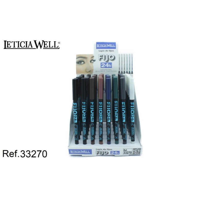 CRAYON YEUX FIXES 8 COULEURS (0,520 € UNITÉ)PACK 48 LETICIA WELL