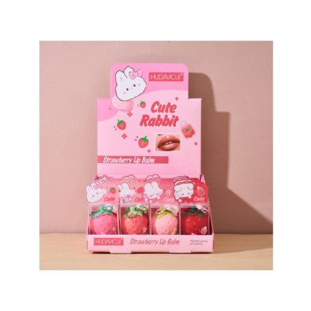 LIPBALM MORANGO COELHO FOFO(€0.99 UNIDADE) PACK 24 HUDAMOJI