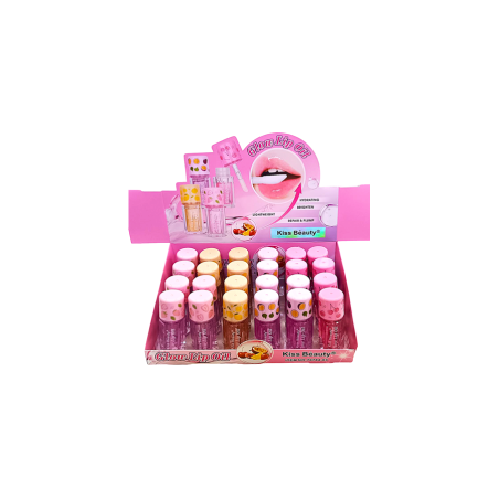 HUILE À LÈVRES GLOW FRUITS (0,85€ UNITÉ) PACK 24 KISS BEAUTY