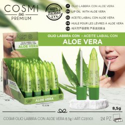 HUILE À LÈVRES À L'ALOE VERA 8,5GR. (1,49€ UNITÉ) PACK 24 COSMI