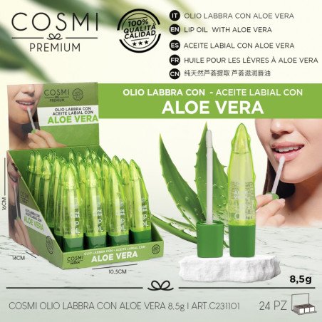 ÓLEO LIP DE ALOE VERA 8,5GR. (1.49€ UNIDADE) PACK 24 COSMI