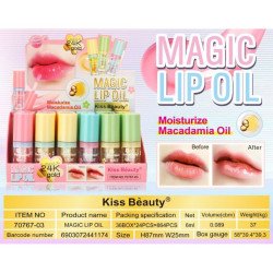 MAGIC LIP OIL 24K GOLD MACADAMIA 6ML. (0,75€ UNITÉ) PACK 24 KISS BEAUTY