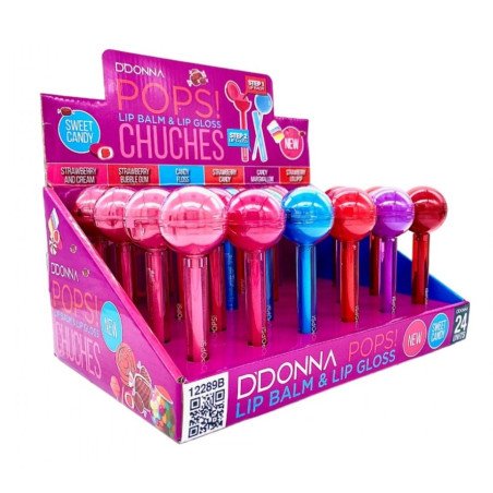 GLOSS ET BAUME À LÈVRES POPS ! (1,18€ UNITÉ) PACK 24 D'DONNA