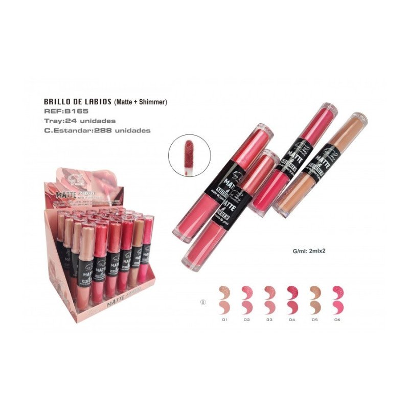 LIPGLOSS MATTE & SHIMMER (€1,19 UNIDADE) PACK 24 EASY PARIS