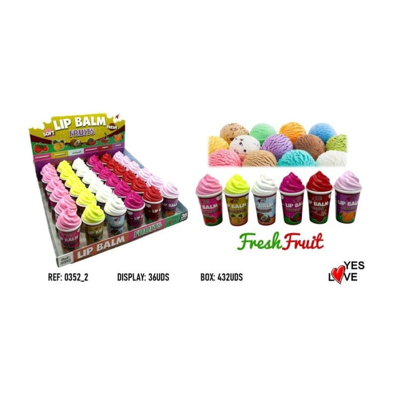 LIPBALM 6 SABORES FRUTAS (0,75€ UNIDADE) PACK 36 YES LOVE