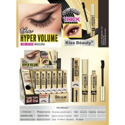 MASCARA HYPER VOLUME BLACK (1.25€ UNIDAD) PACK 24 KISS BEAUTY