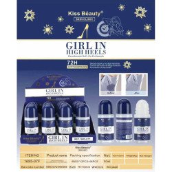 GIRL IN HIGH HEELS ROLL-ON DEODORANT 72H 50ML.(€1.50 UNIT) PACK 12 KISS BEAUTY
