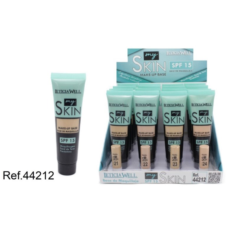 BASE MAKE UP MINHA PELE SPF15 35ML.(0,75€ UNIDADE) PACK 16 LETICIA BEM