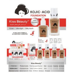 BASE DE MAQUILLAGE À L'ACIDE KOJIQUE 35ML. BAISER BEAUTÉ