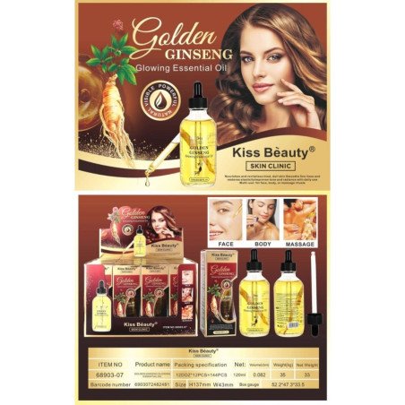 ACEITE ESENCIAL MULTIUSOS GINSENG GOLD 120ML. KISS BEAUTY