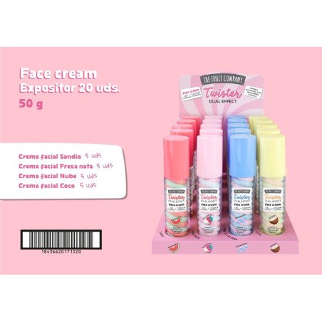 CREME FACIAL TWISTER 50ML.(2,99€ UNIDADE) PACK 20 THE FRUIT COMPANY