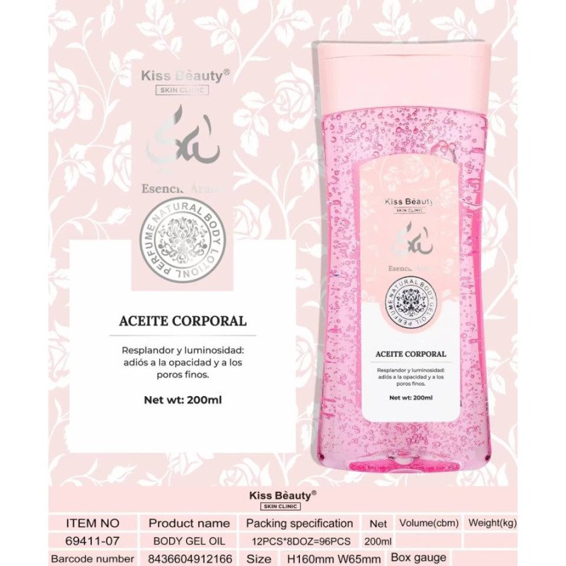 ÓLEO CORPORAL DE ESSÊNCIA ÁRABE 200ML. BEIJO BELEZA