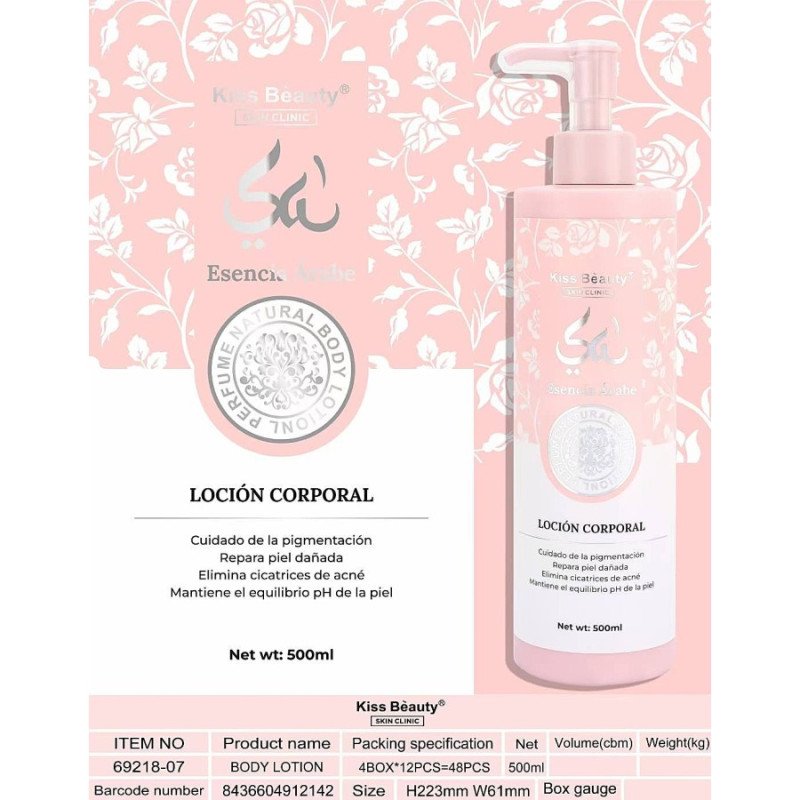 LOCION CORPORAL ESENCIA ARABE 500ML. KISS BEAUTY