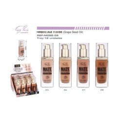 MAQUIAGEM FLUIDA MATE DE LONGA DURAÇÃO (2,09€ UNIDADE) PACK 12 EASY PARIS