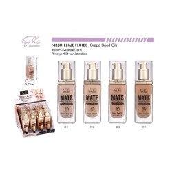 MAQUIAGEM FLUIDA MATE DE LONGA DURAÇÃO (2,09€ UNIDADE) PACK 12 EASY PARIS