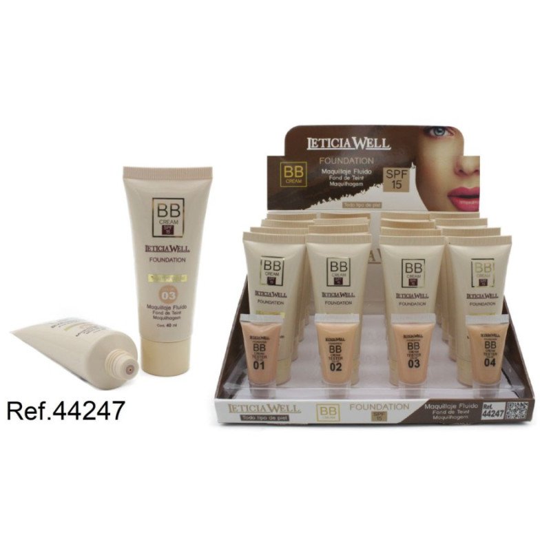 MAKE-UP BB CREAM SPF15 40ML.(€0.82 UNIT) PACK 16 LETICIA WELL