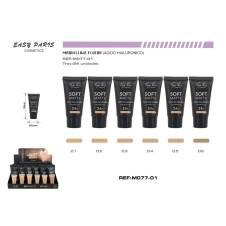 SOFT MATTE 24H FLUID MAKEUP. 40ML.(1.19€ UNIT) PACK 24 EASY PARIS