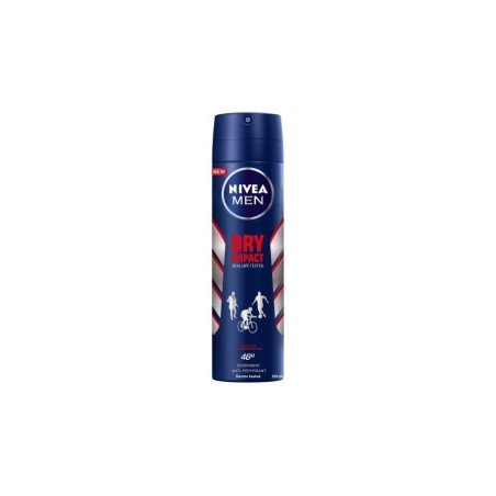 SPRAY DRY IMPACT DEODORANT 200ML. (2.65€ UNIT) PACK 6 NIVEA MEN