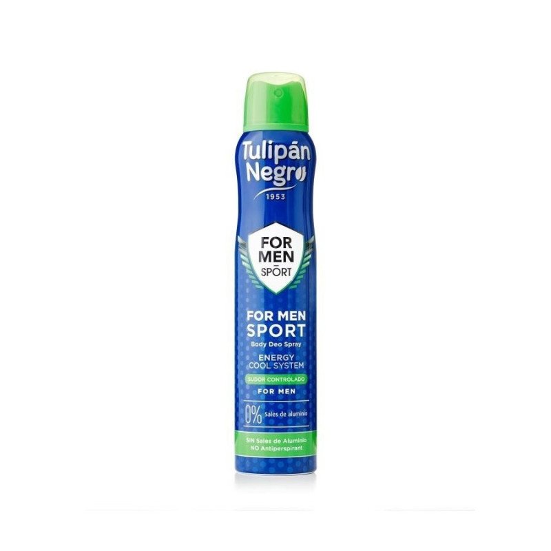 DESODORANTE SPORT FOR MEN 200ML.(1.79 € UNIDAD)PACK 6 TULIPAN NEGRO